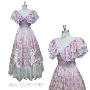 Gunne Sax Vintage 80s Purple Princess Dress Size S 9 Lace Southern Belle